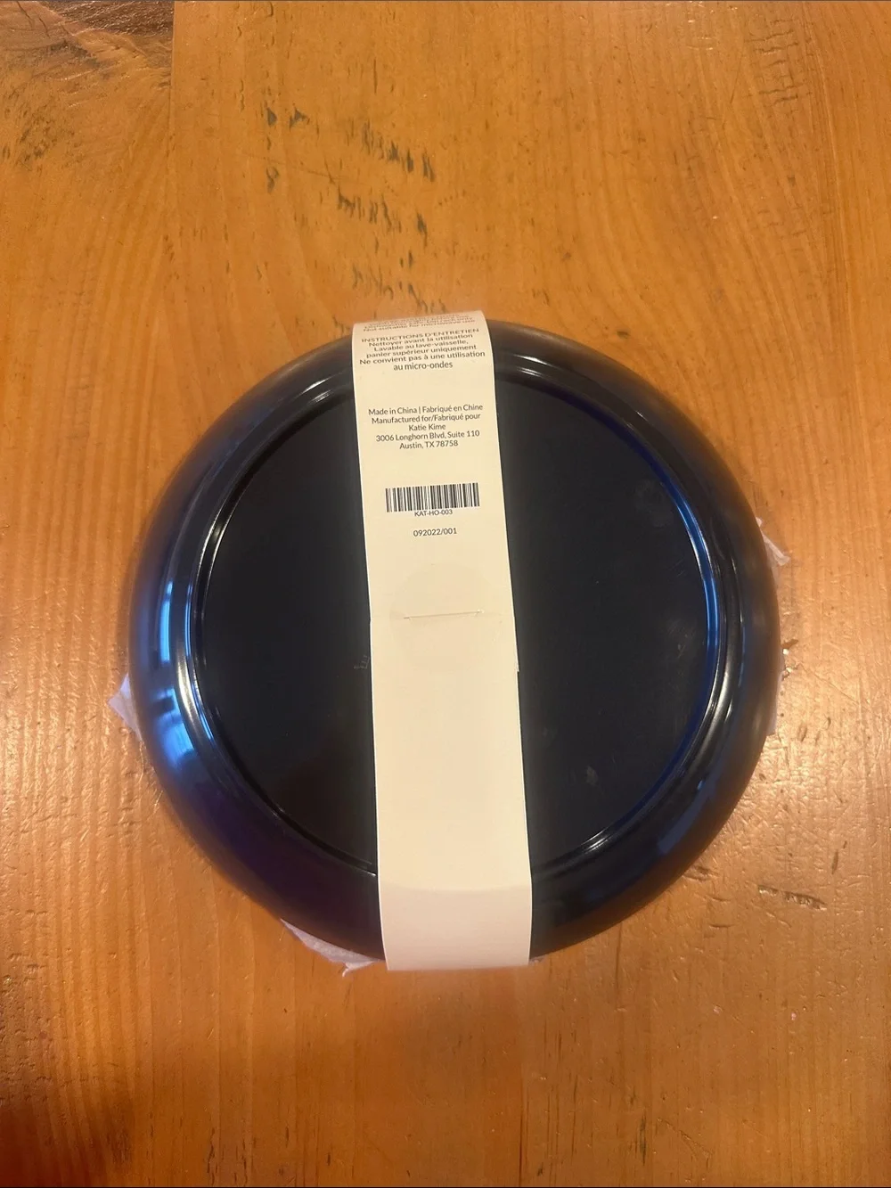Katie Kime Navy Melamine Dinner Plate - Solid Navy Set Accent